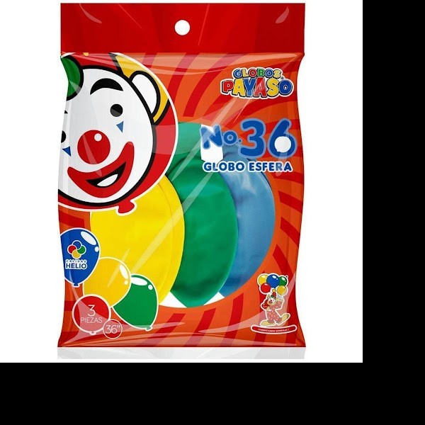 GLOBOS PAYASO 36 COL. SURT. BOL. C3 C.10
